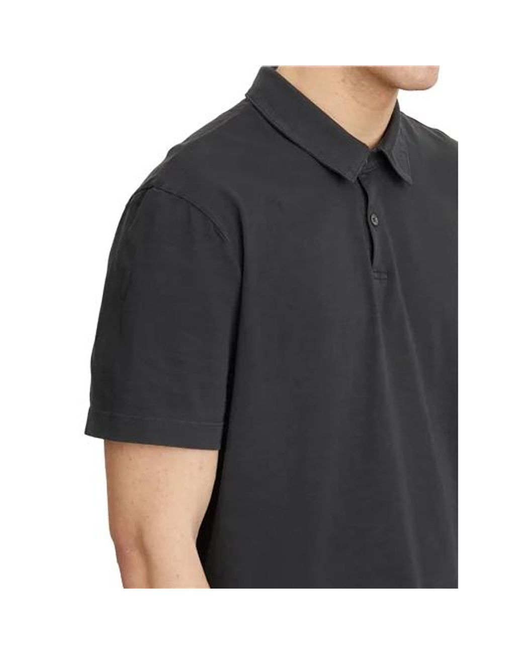 James Perse Black Short-Sleeved Polo Shirt for men