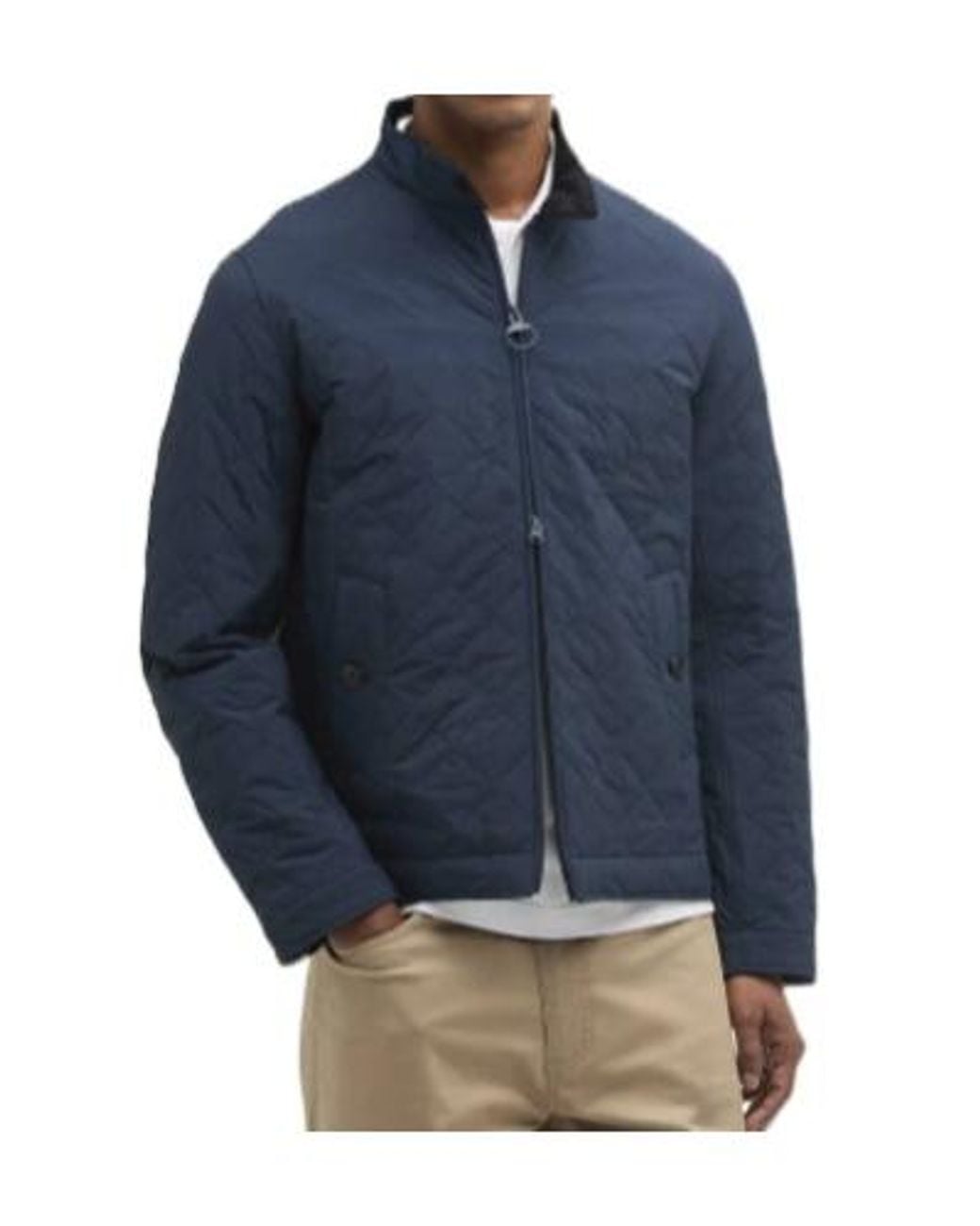 Barbour Blue High-Neck Quilted Jacket for men