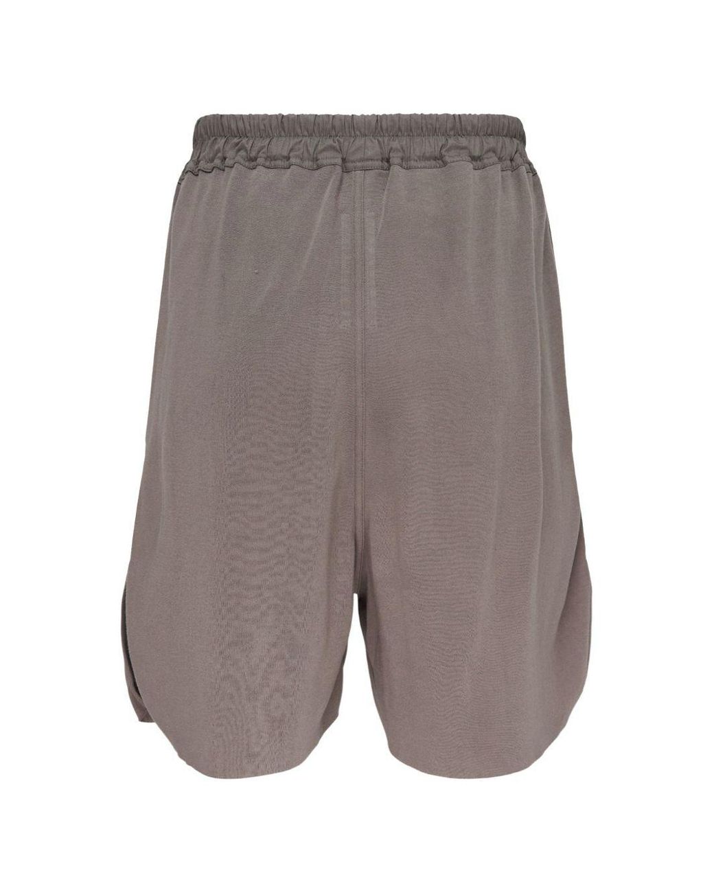 Rick Owens Gray Elastic Drawstring Waist Bermuda Shorts for men