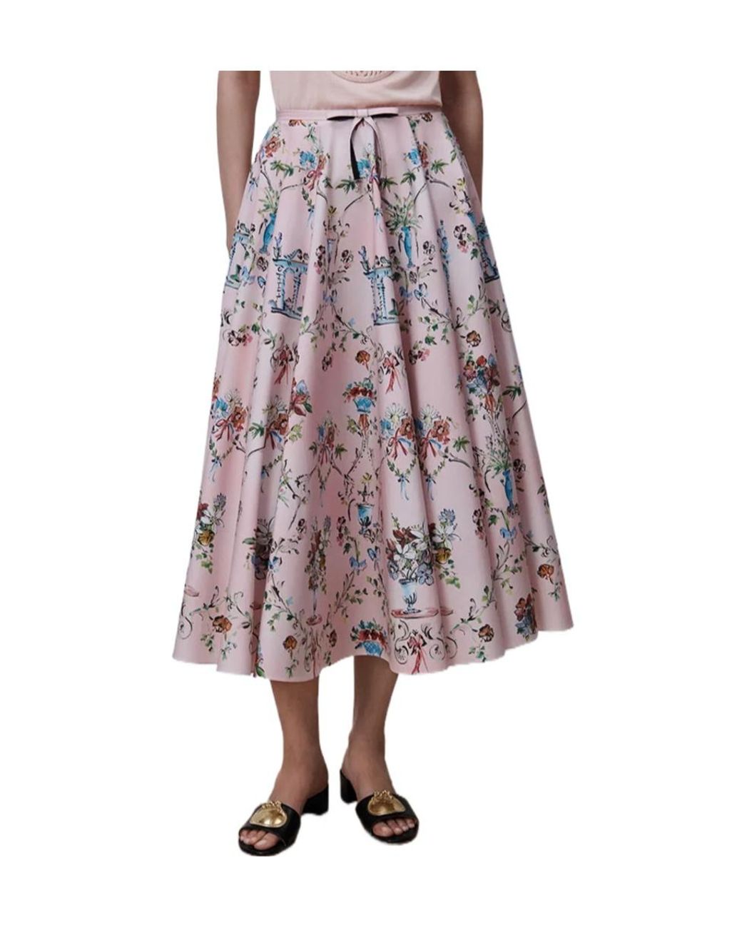 Dior Multicolor Iviera Mid-Length Flared Skirt
