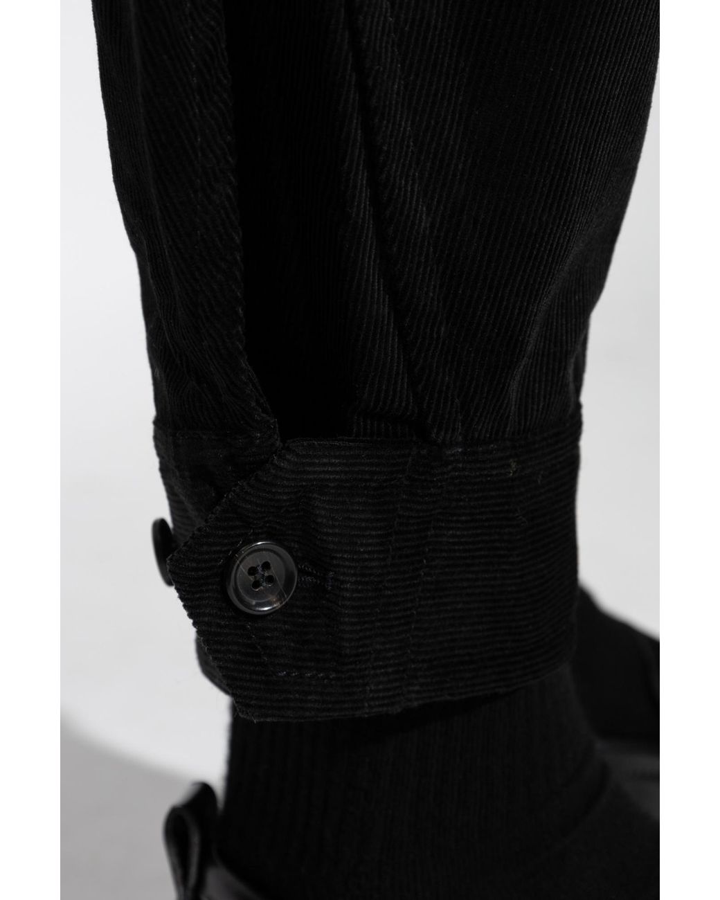 Comme des Garçons Black Corduroy Casual Pants for men