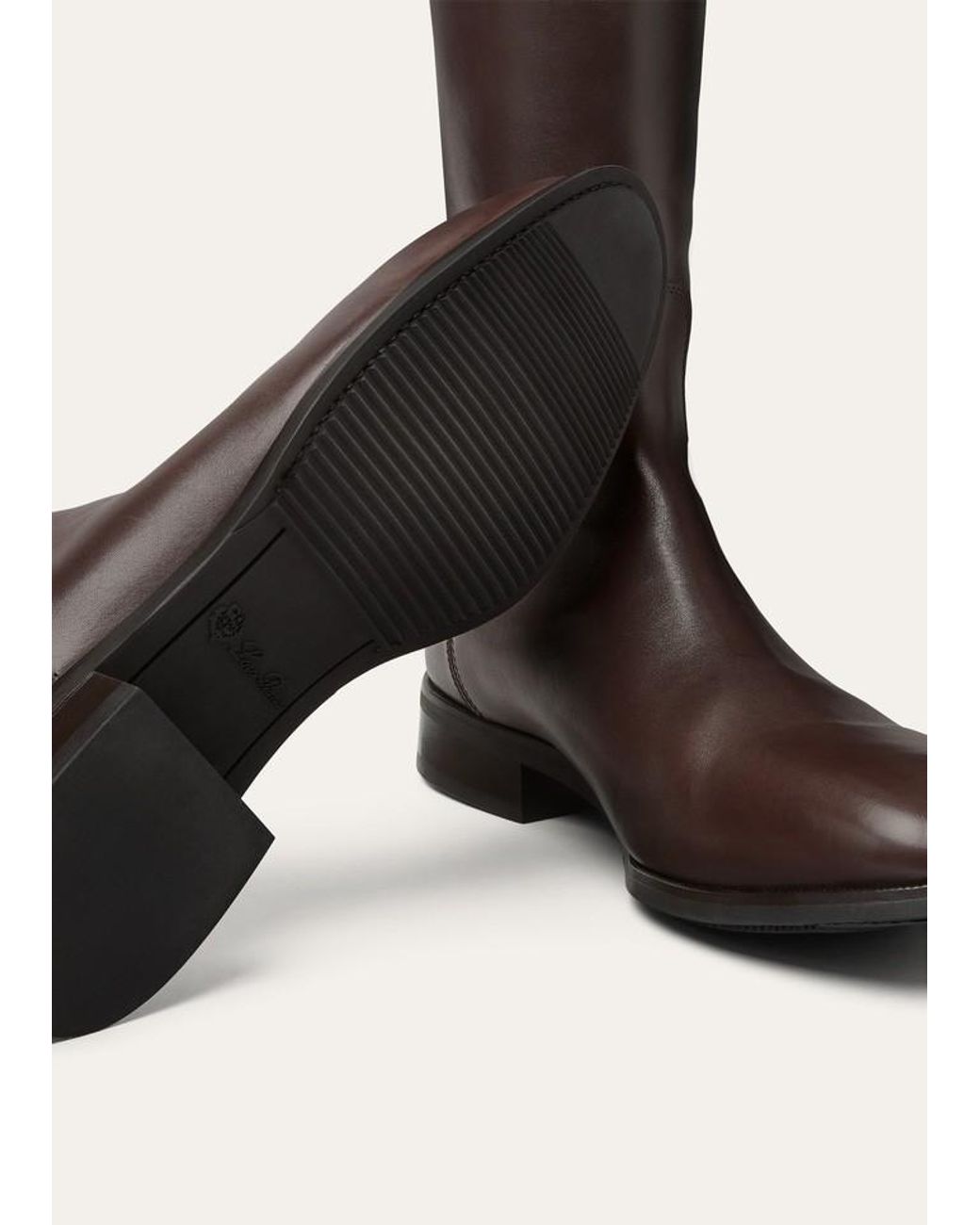 Loro Piana Brown Horseriding High Boot for men