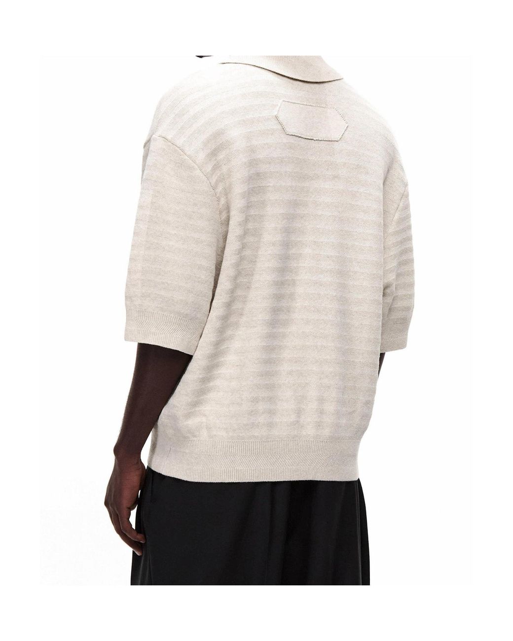 Jacquemus White Short-Sleeved Knit Polo Shirt for men