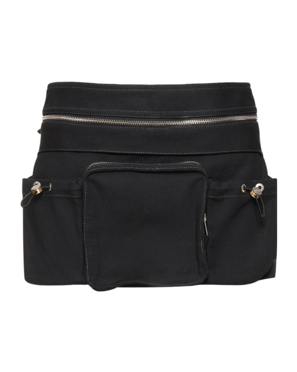 Dion Lee Black Short Skirt With Waist Pocket