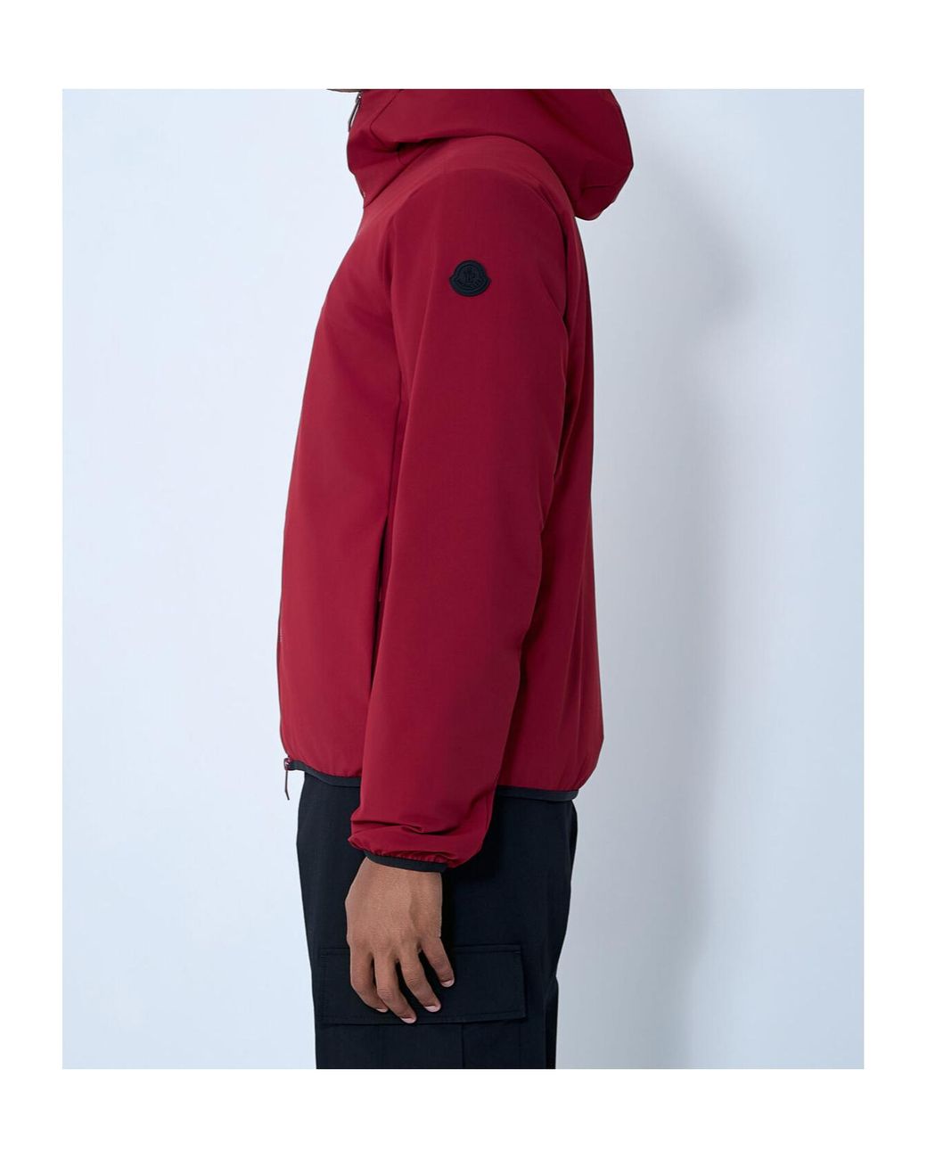 Moncler Red Batisse Hooded Short Down Jacket for men
