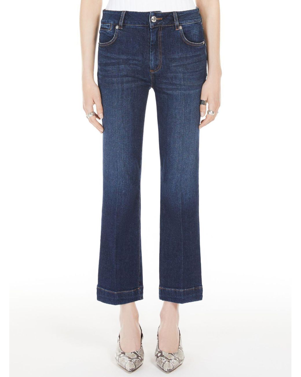 Sportmax Blue Umbria Mini Flared Jeans