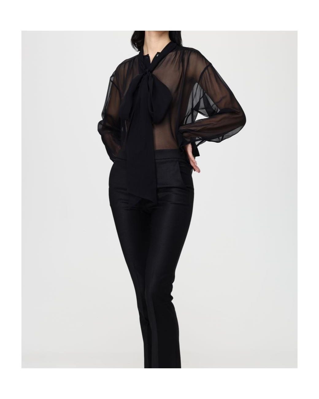 Blumarine Black Tie-Neck Blouse