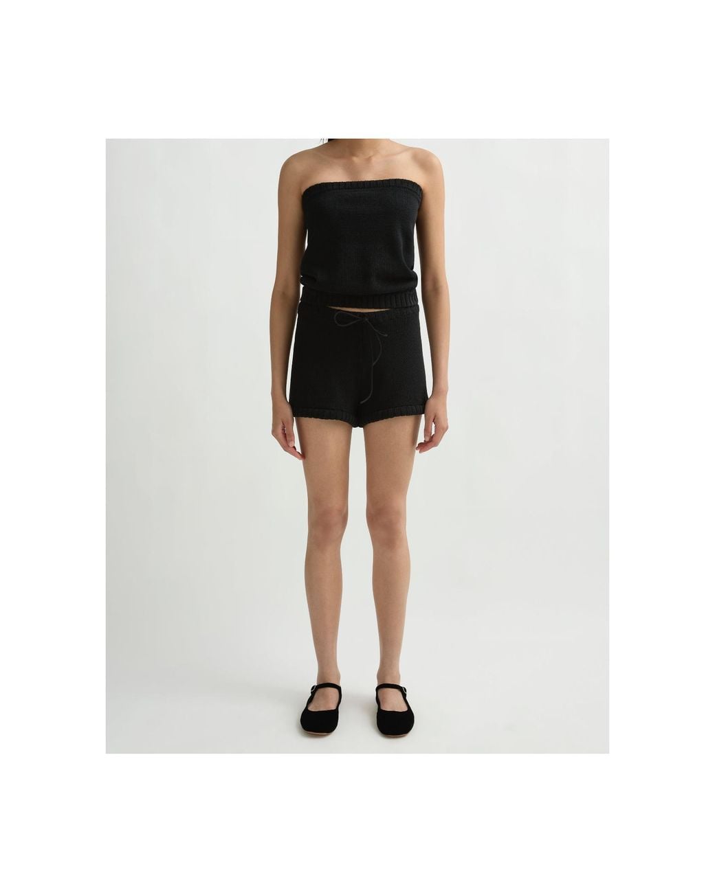 Posse Black Teo Knit Drawstring Shorts