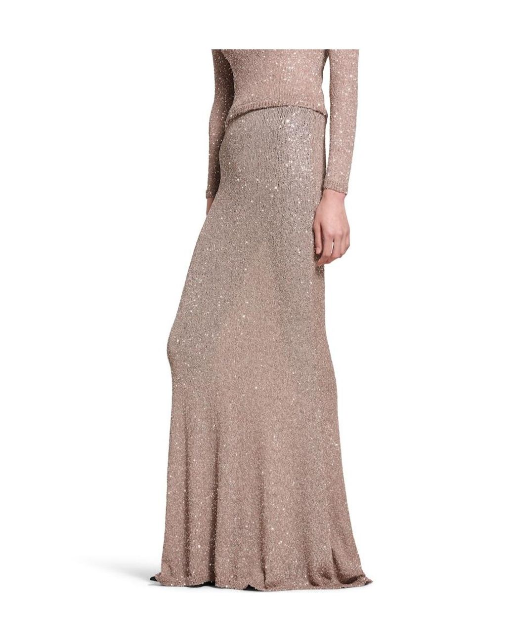 Balenciaga Pink Sequinned Maxi Skirt