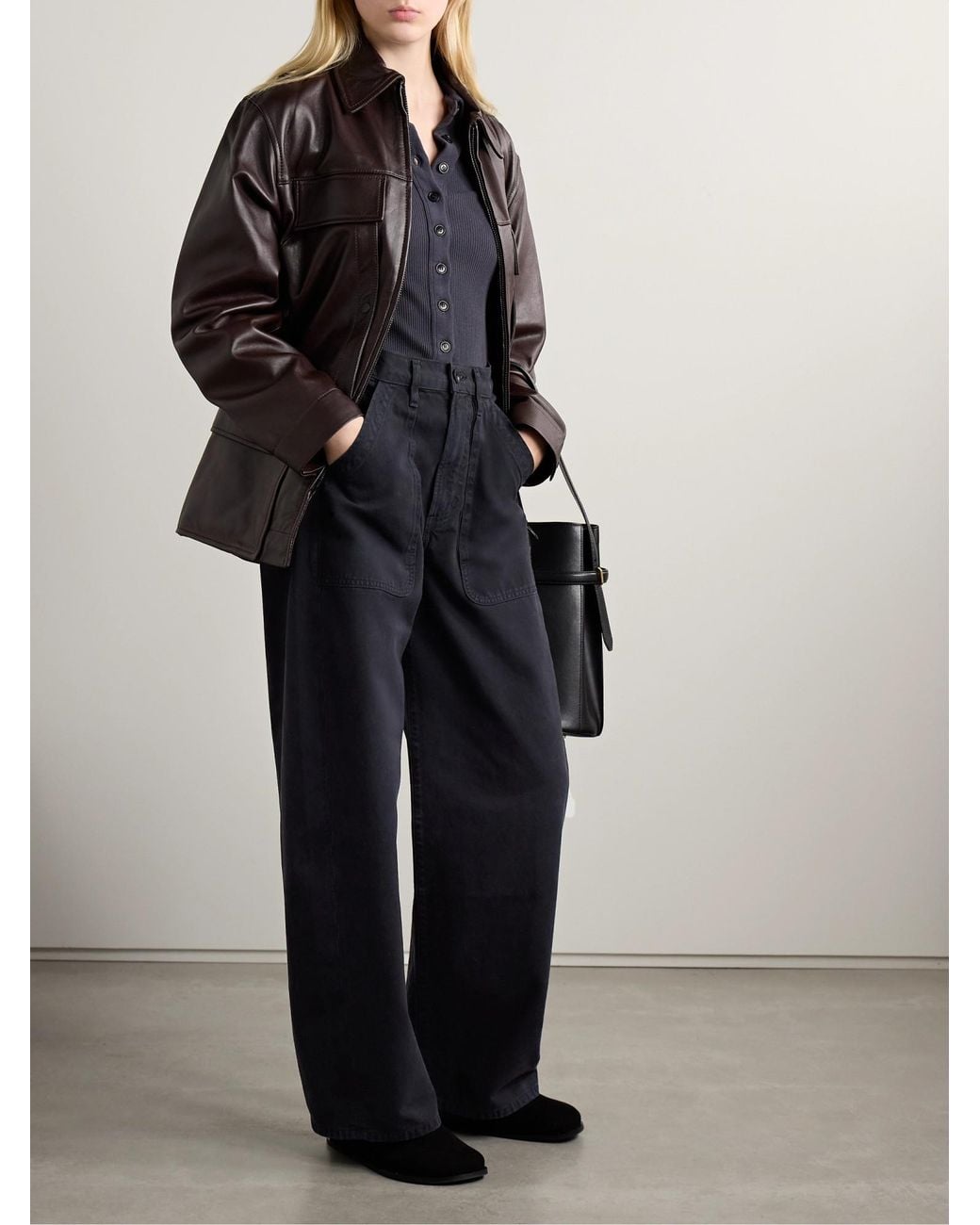 Citizens of Humanity Blue High-Rise Wide-Leg Jeans