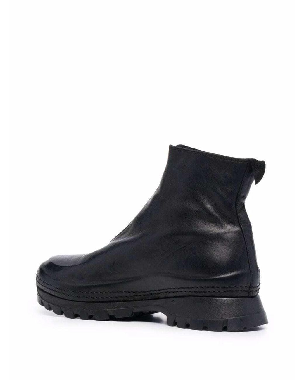 Guidi Black Zipped Ankle Boots for men