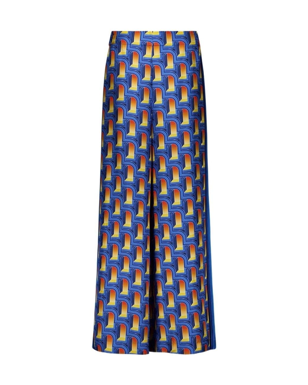 Casablanca Blue L'Arche De Nuit Printed Wide Leg Trousers