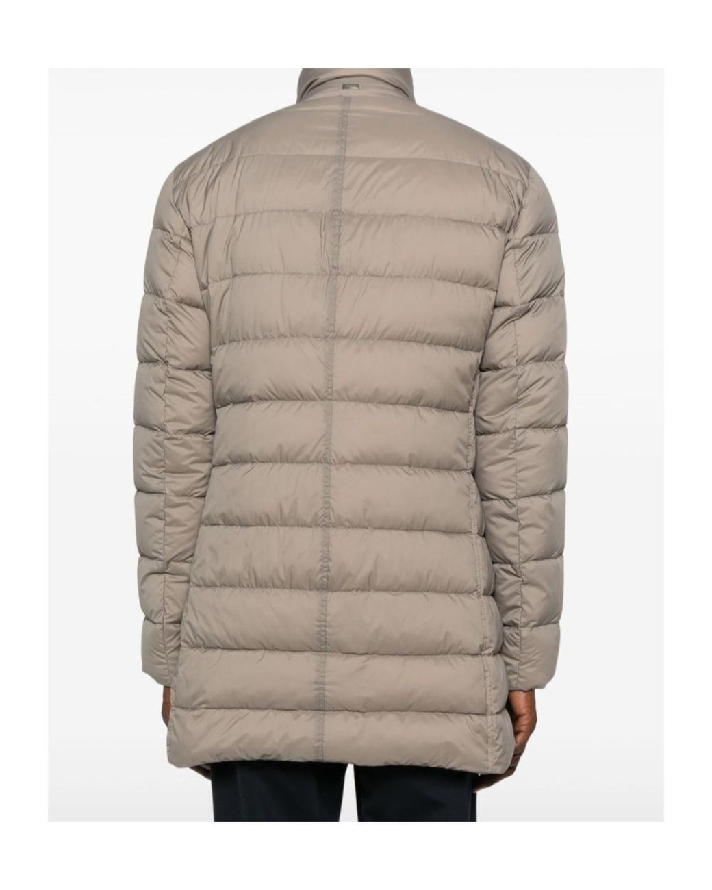 Herno Gray Quilted Down Coat for men