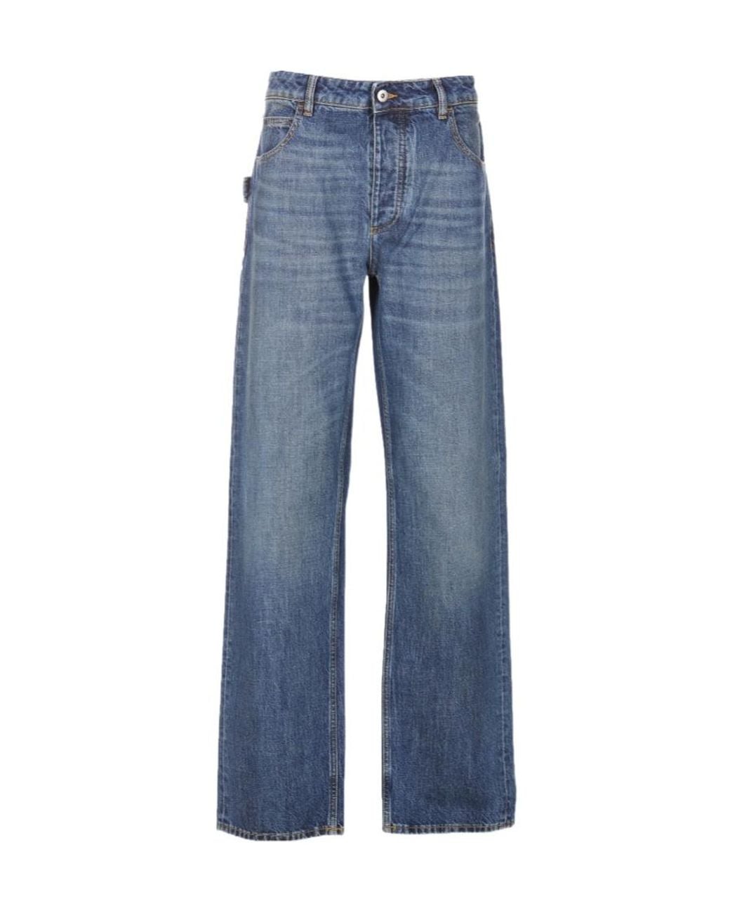 Bottega Veneta Blue Straight-Leg Floor-Length Jeans