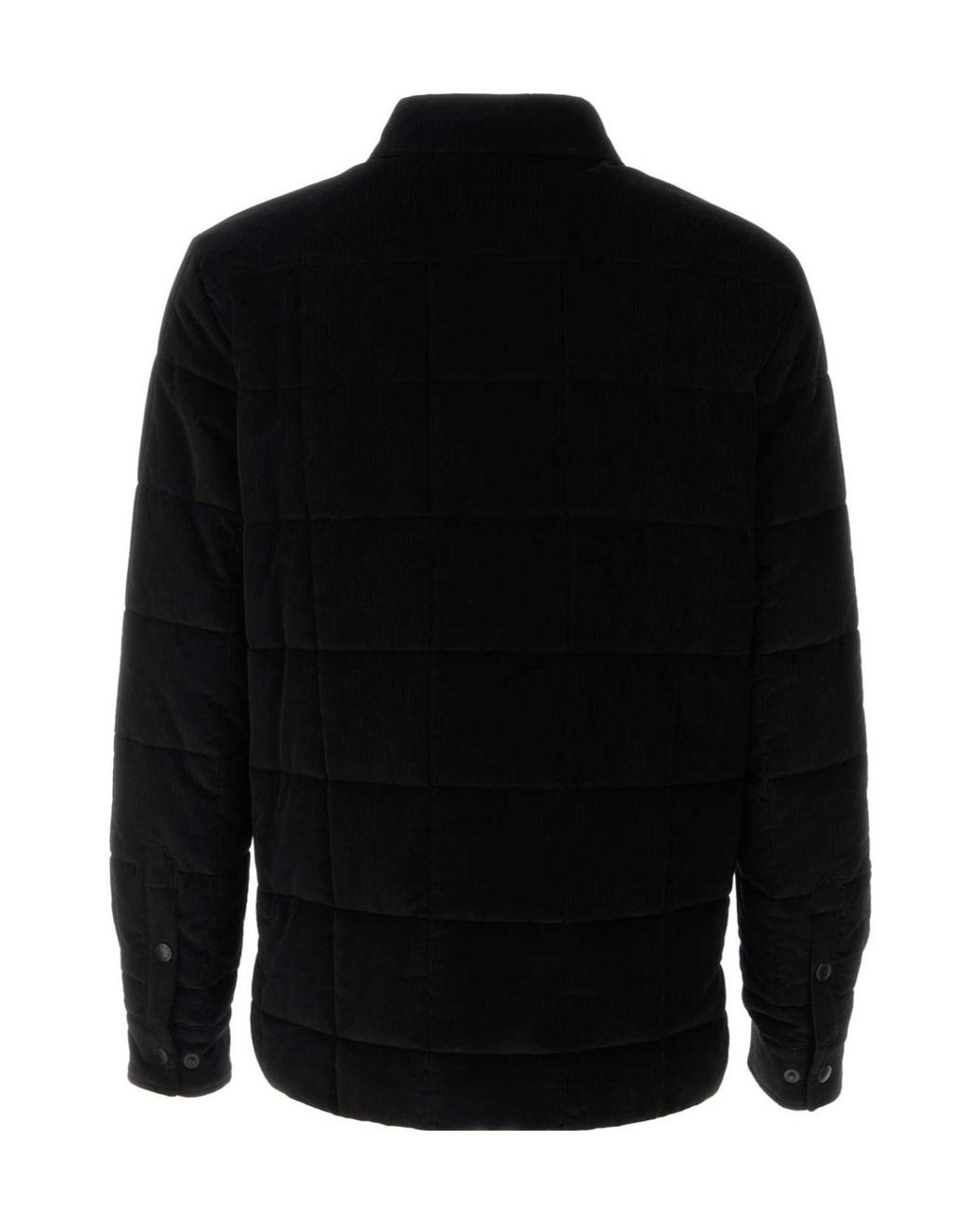 Dolce & Gabbana Black Logo Patch Padded Corduroy Jacket for men