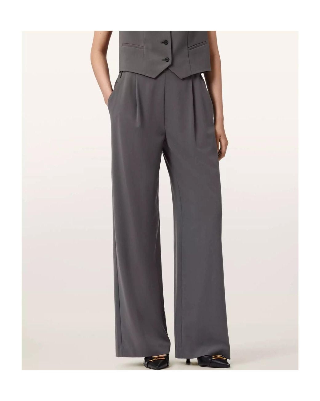 AllSaints Gray Aleida Casual Pants
