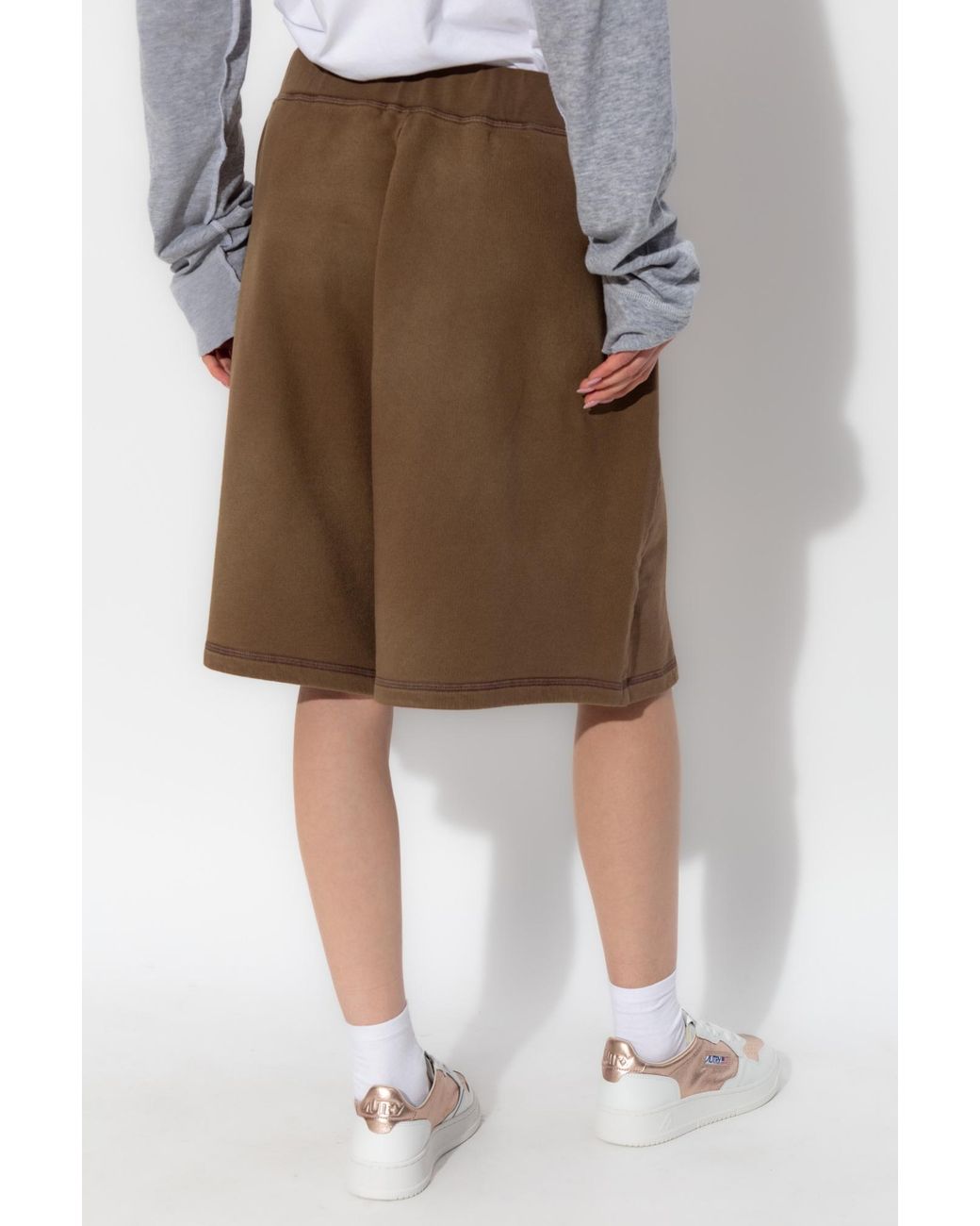 DSquared² Brown Logo-Printed Elasticated Waistband Shorts