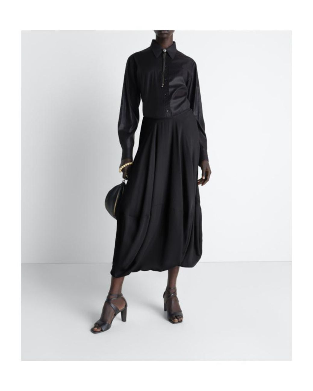 Lemaire Black Balloon Crepe Skirt