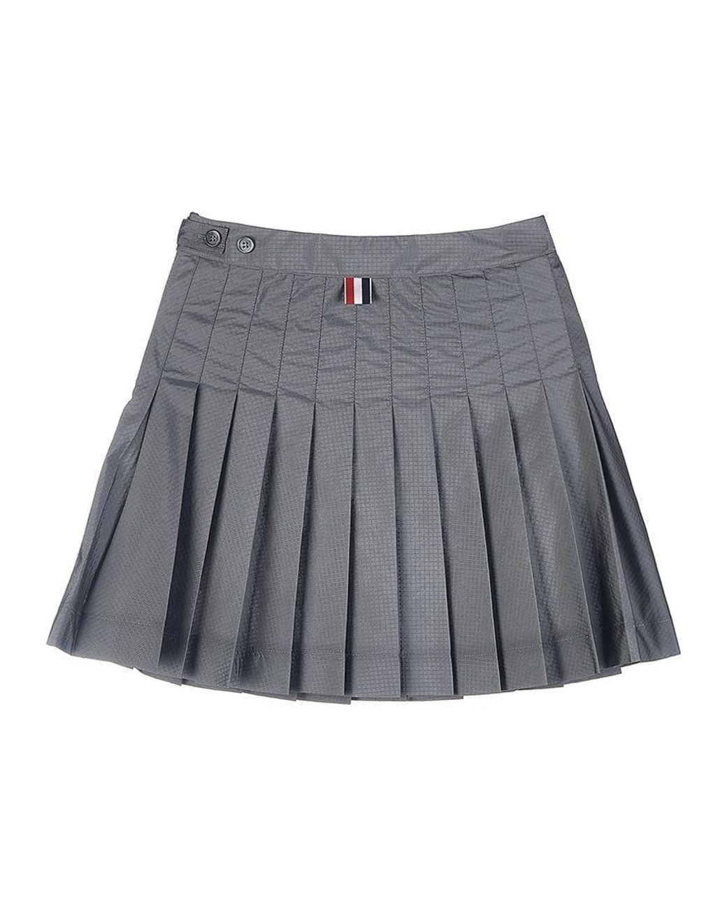 Thom Browne Gray Ripstop Mini Skirt
