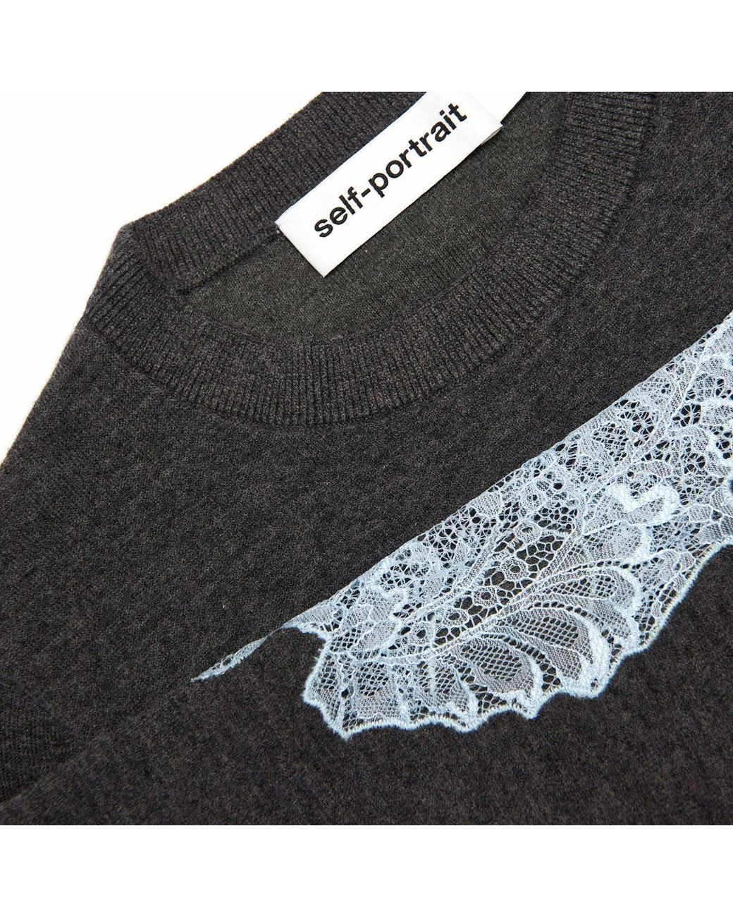 Self-Portrait Natural Contrast Lace Jumper