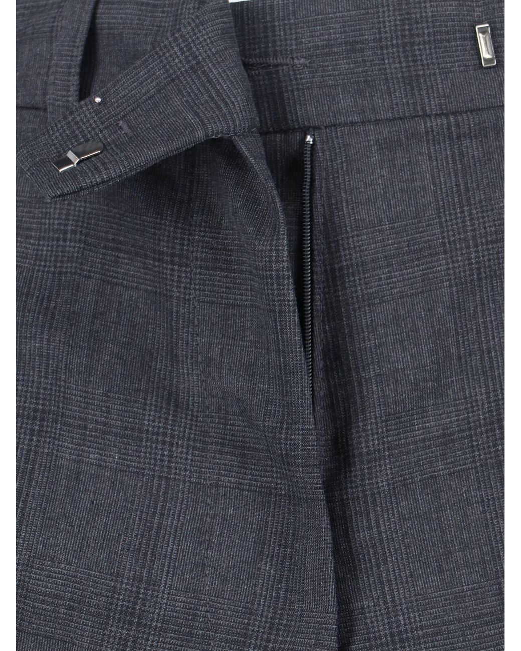 Frankie Shop Blue Brickell Plaid Wide-Leg Pants