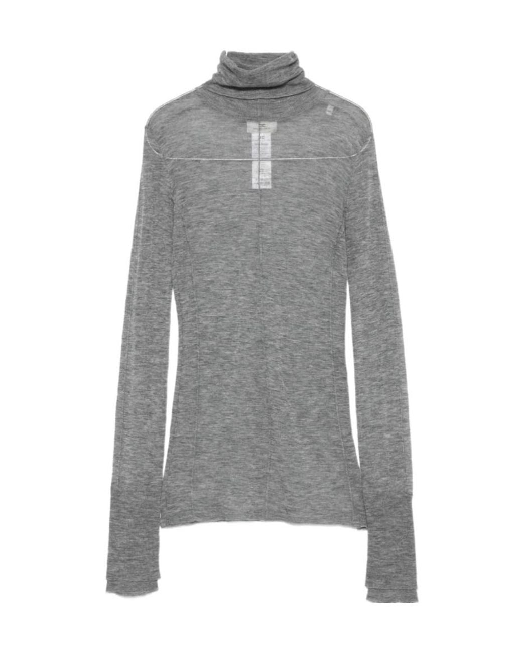 Elisabetta Franchi Gray Roll-Neck Wool Top