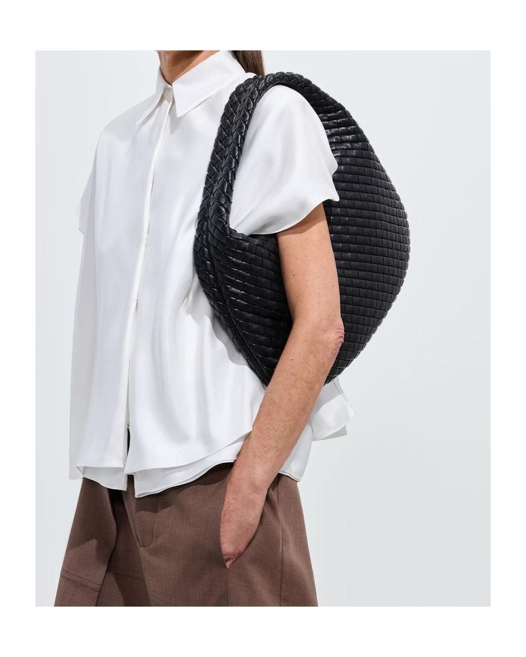 Bottega Veneta White Silk Twill Shirt