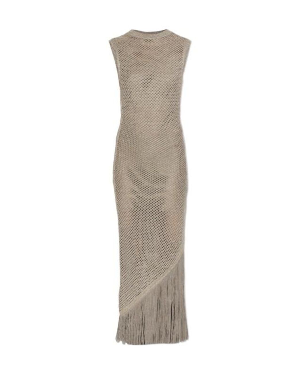 AllSaints Natural Jessie Fringed Knitted Dress