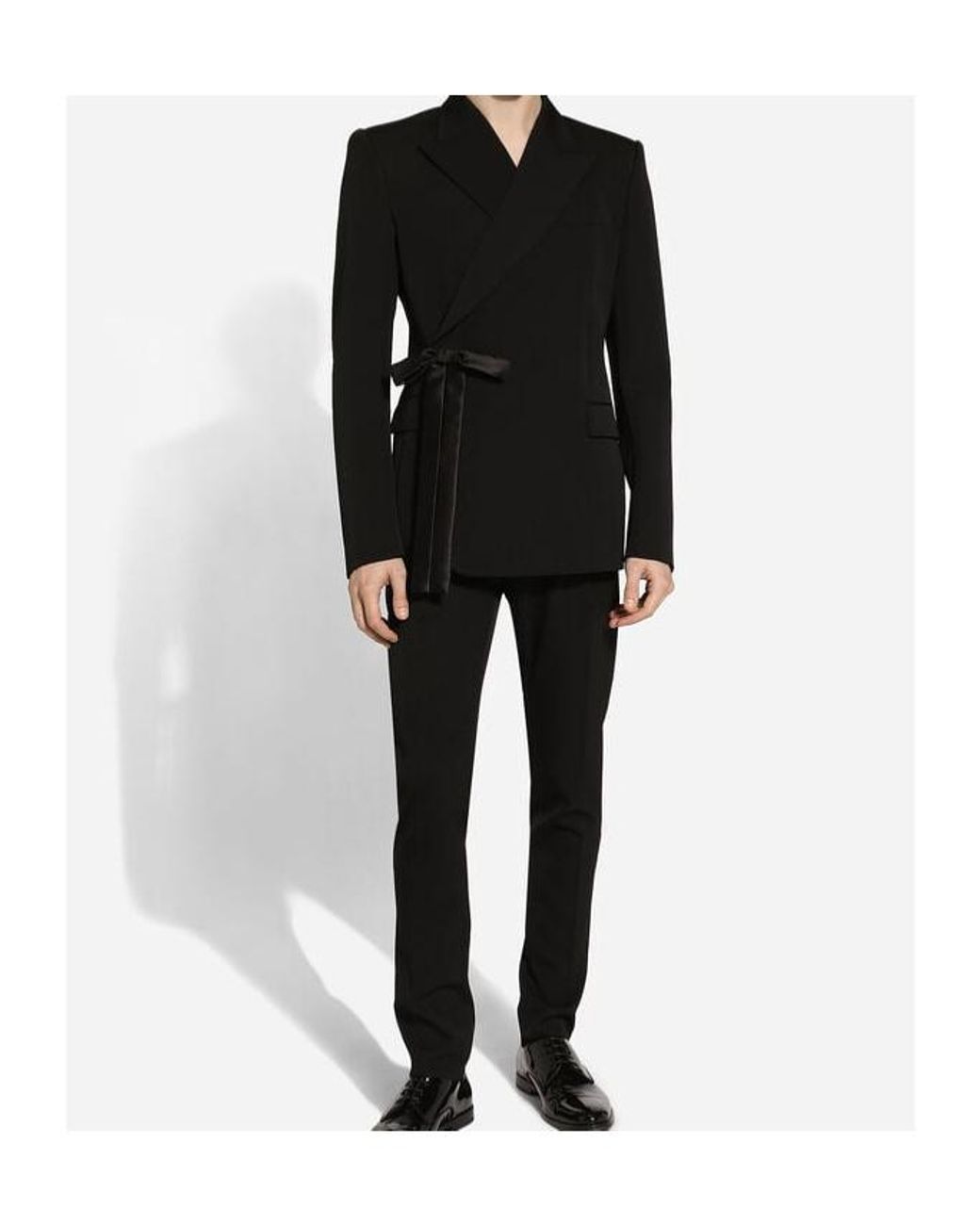 Dolce & Gabbana Black Wide-Fit Double-Breasted Wool Jacket for men