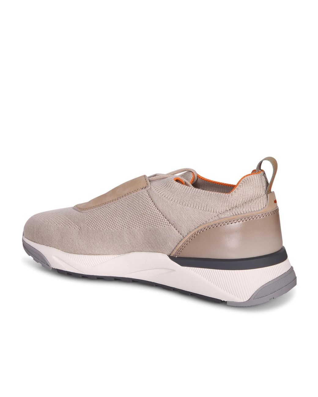 Santoni Brown Knit Slip-On Sneakers for men