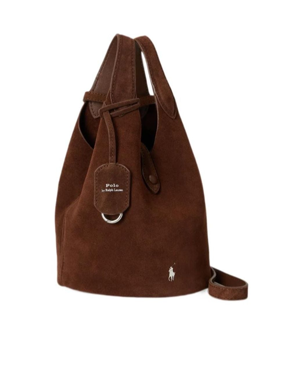 Polo Ralph Lauren Brown Suede Bucket Shoulder Bag