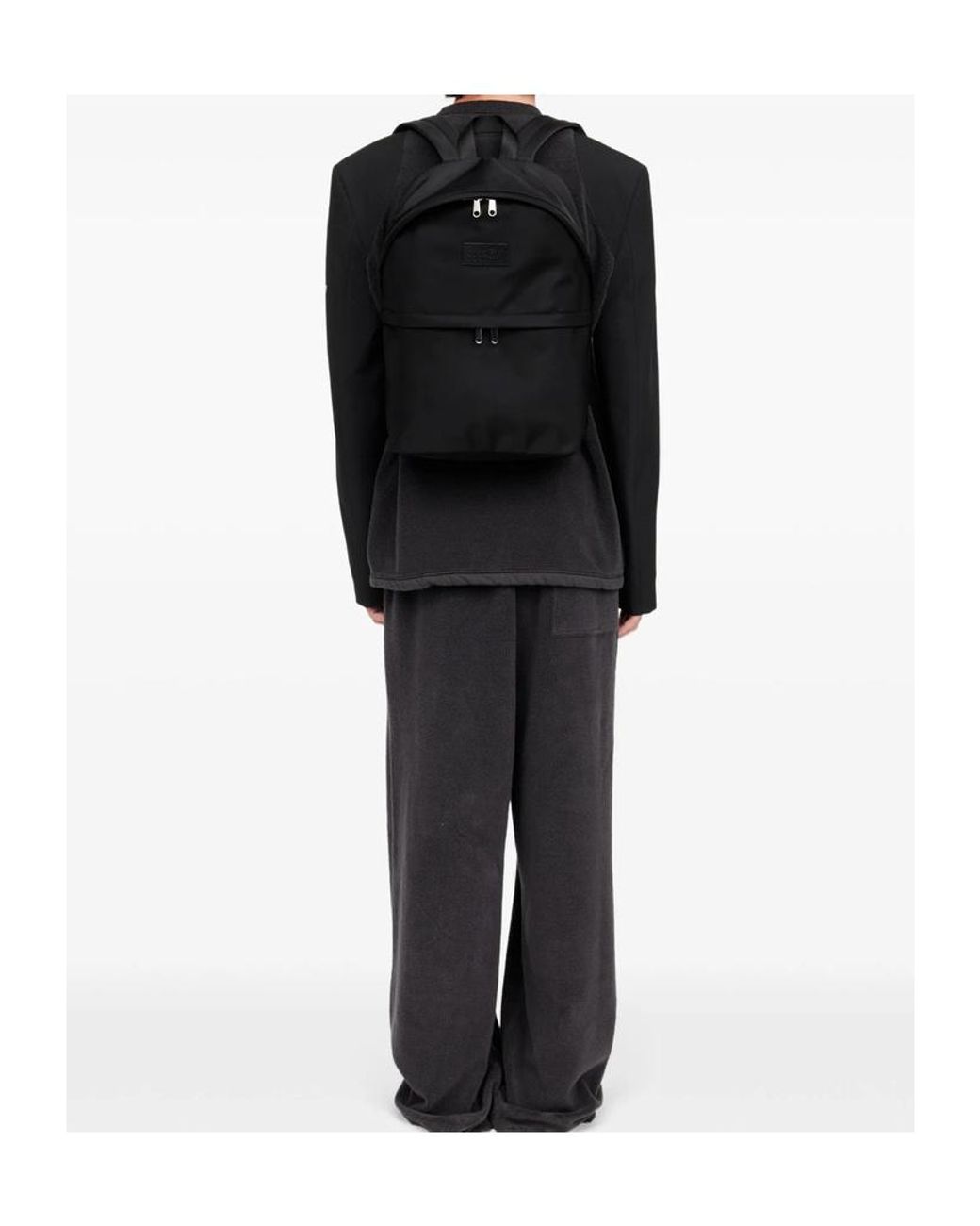 MM6 by Maison Margiela Black Logo-Patch Backpack for men