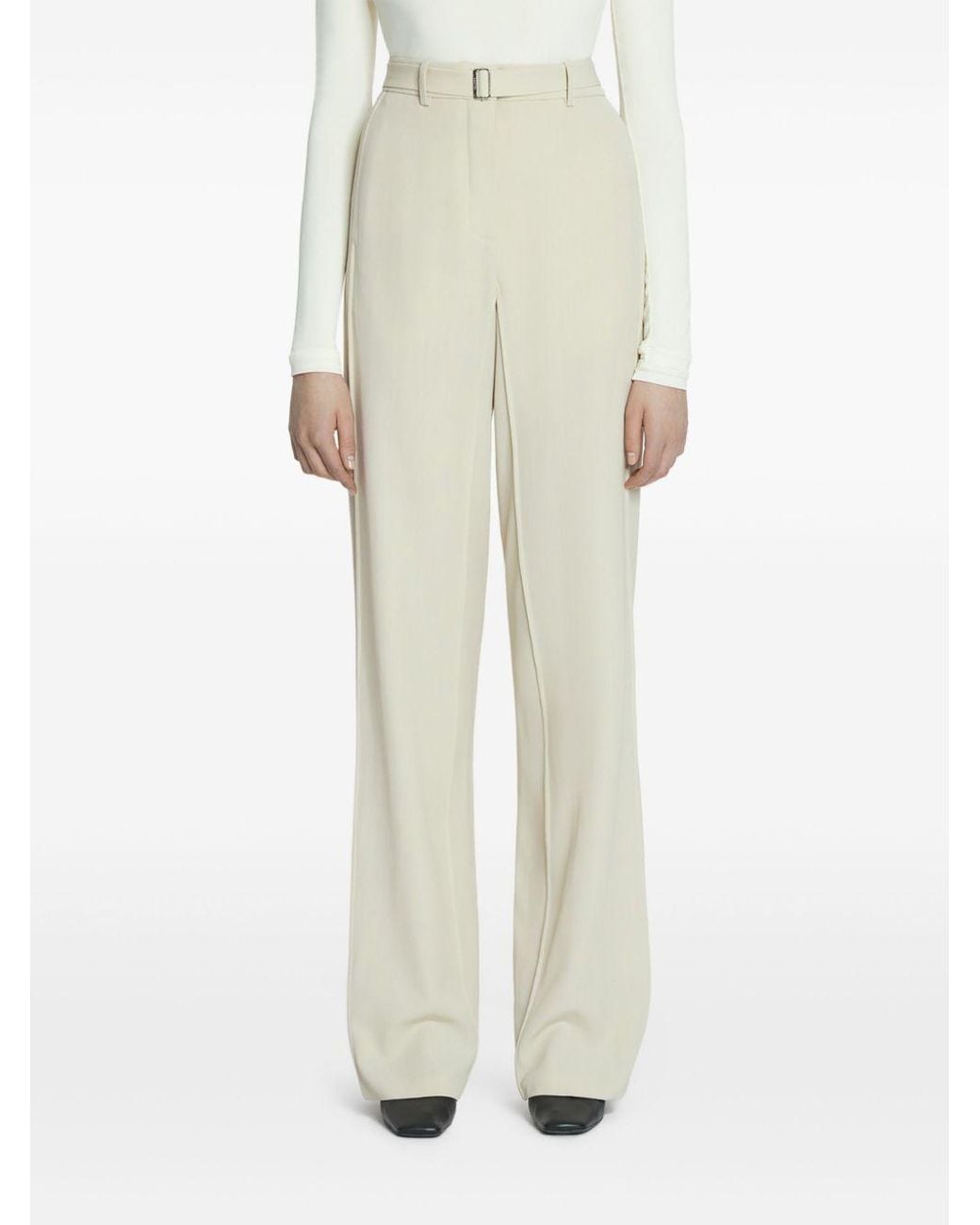Lanvin White Belt-Loop Casual Pants
