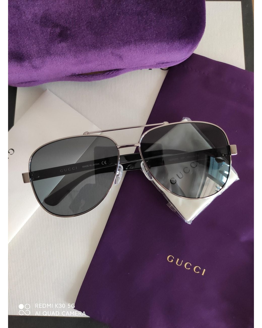Gucci Metallic Eyewear Double Bridge Pilot Sunglasses for men