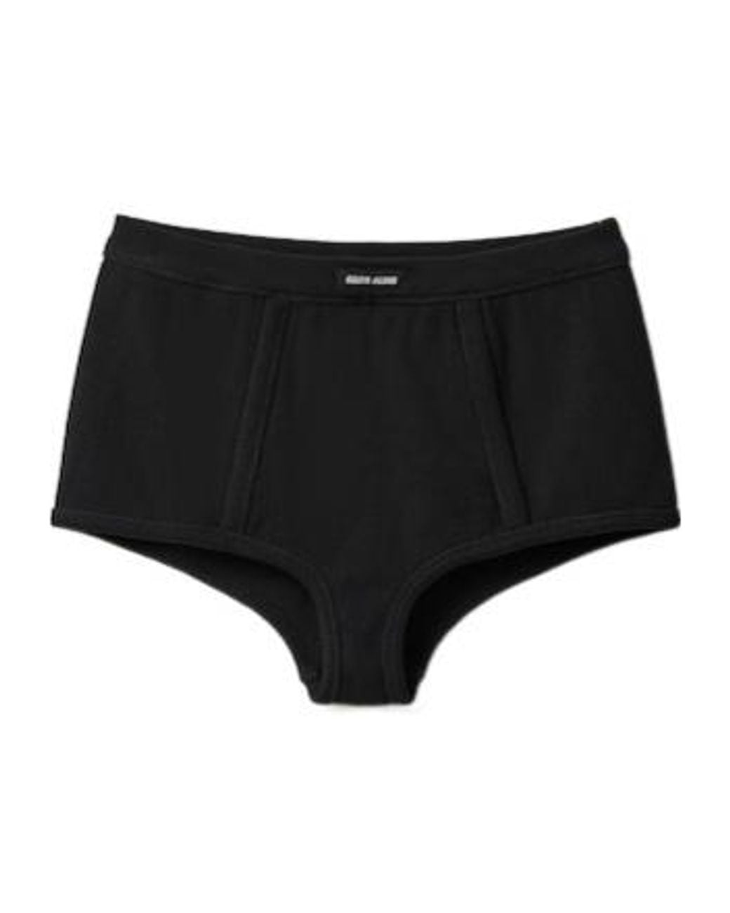 Miu Miu Black Ribbed Knit Boxer Shorts