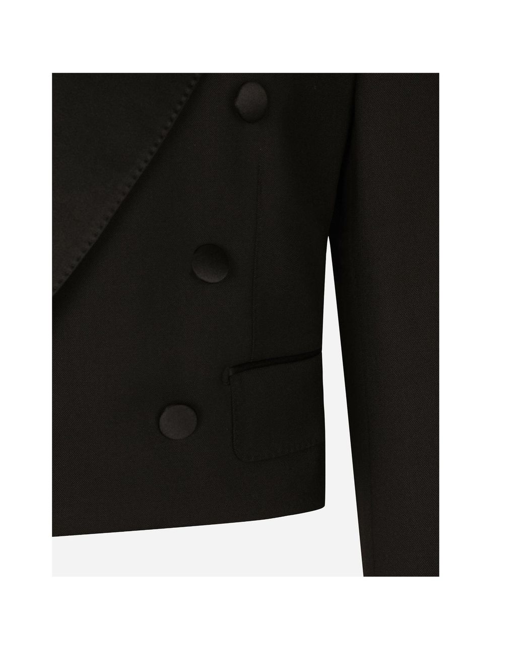 Dolce & Gabbana Black Dolce Gabbana Double Breasted Cropped Jacket