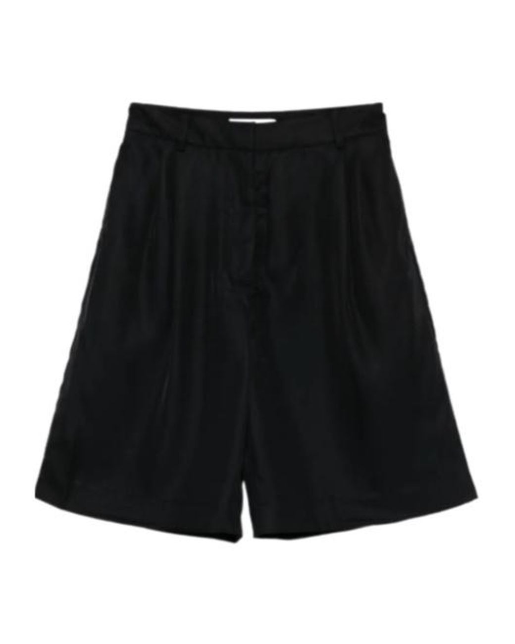 Frankie Shop Black Marfa Pleated Shorts
