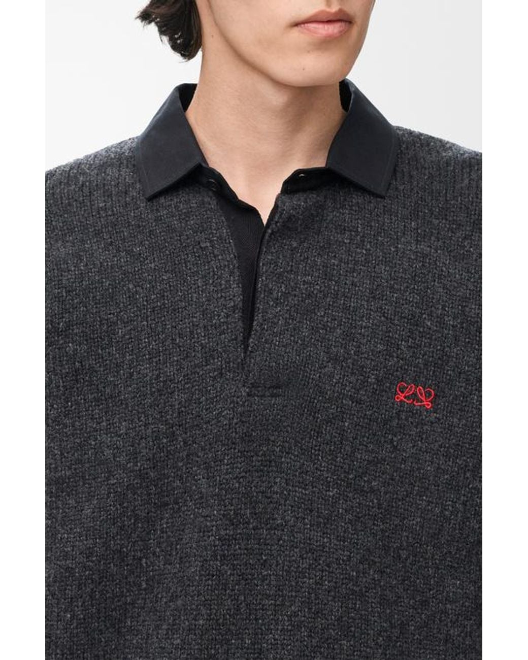 Loewe Black Polo Sweater for men