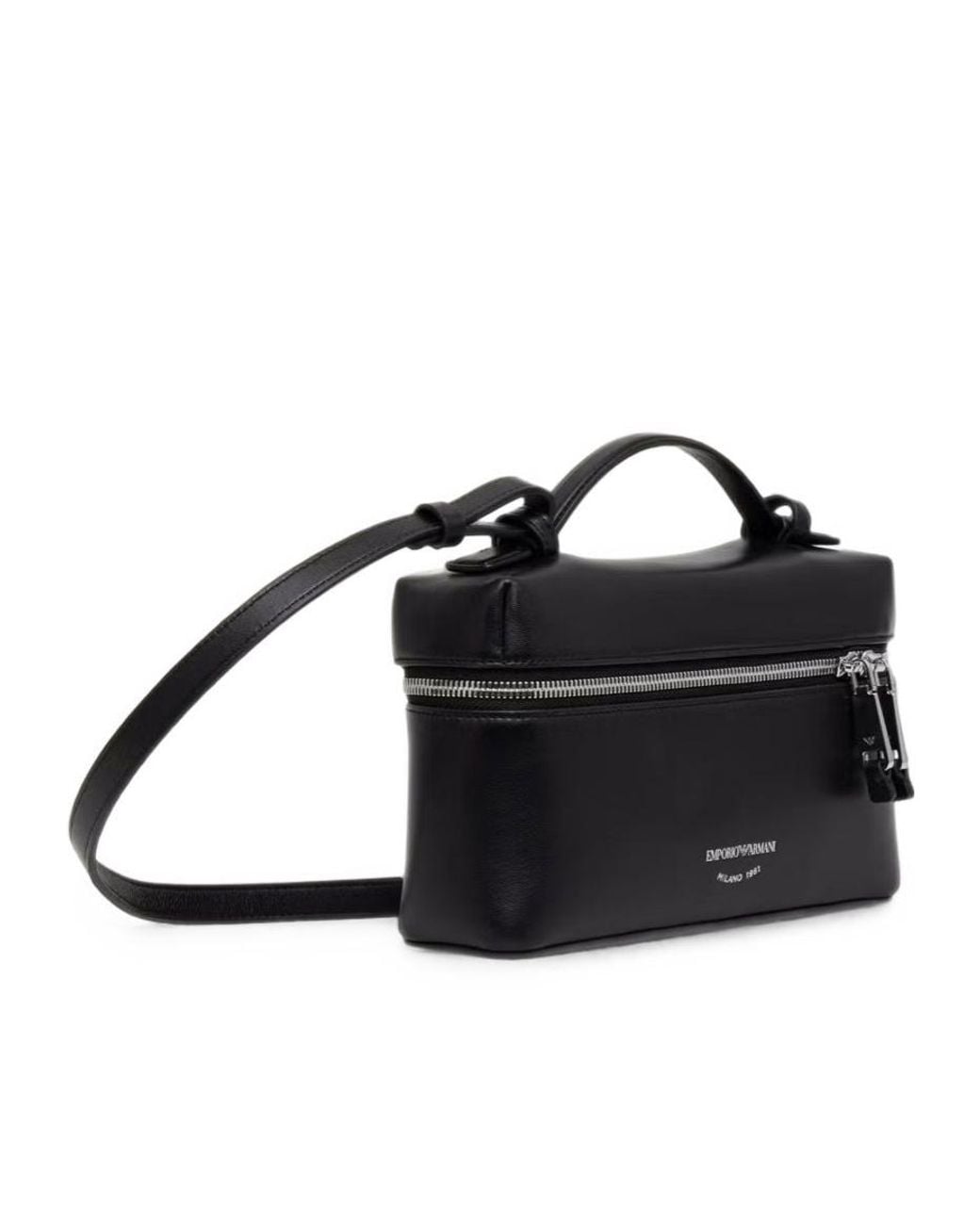 Emporio Armani Black Logo-Print Crossbody Bag