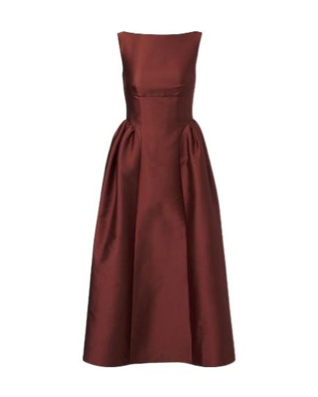 Roland Mouret Red Taffeta Midi Dress