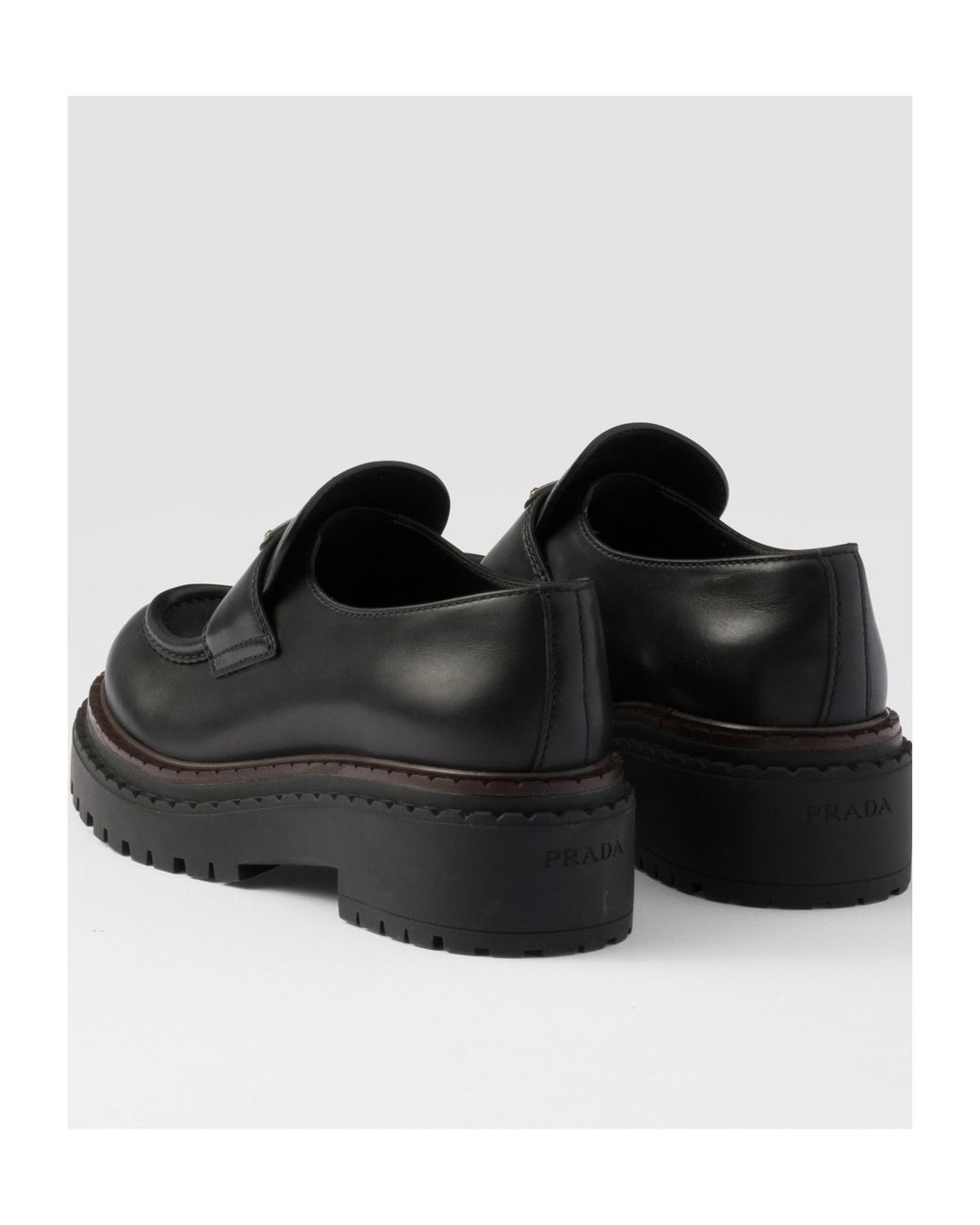 Prada Black Triangle-Logo Slip-On Loafers