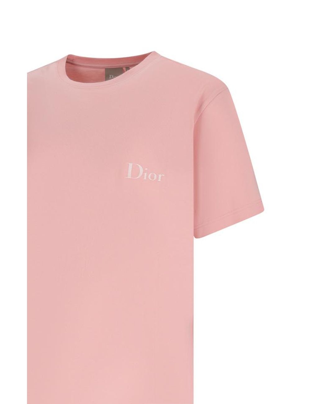Dior Pink T-Shirt With Embroidery, Relaxed Fit for men