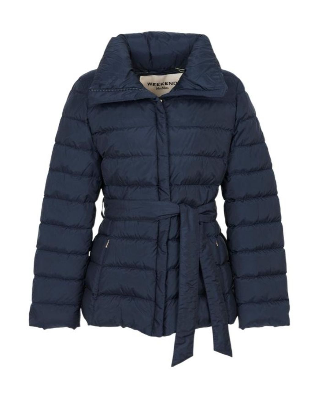 Weekend by Maxmara Blue Long-Sleeved Cotton-Padded Jacket
