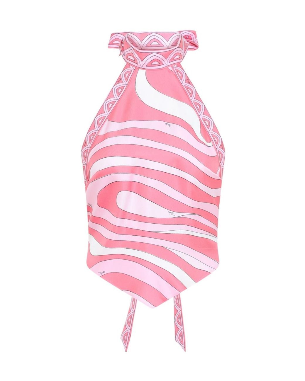 Emilio Pucci Pink Printed Halterneck Scarf Top