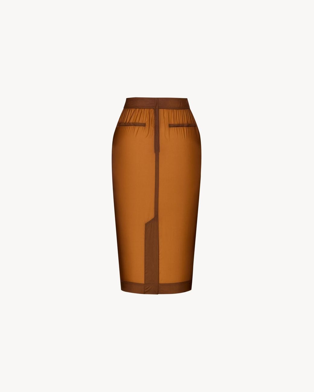 Saint Laurent Brown Back Slit Pencil Skirt