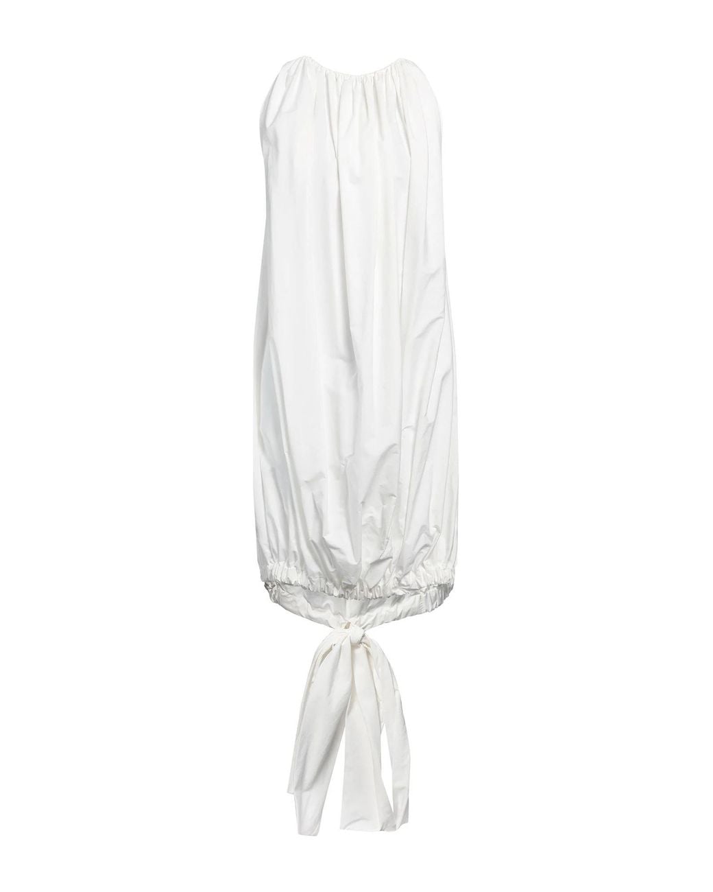 Rick Owens White Sleeveless Round-Neck Balloon Dress