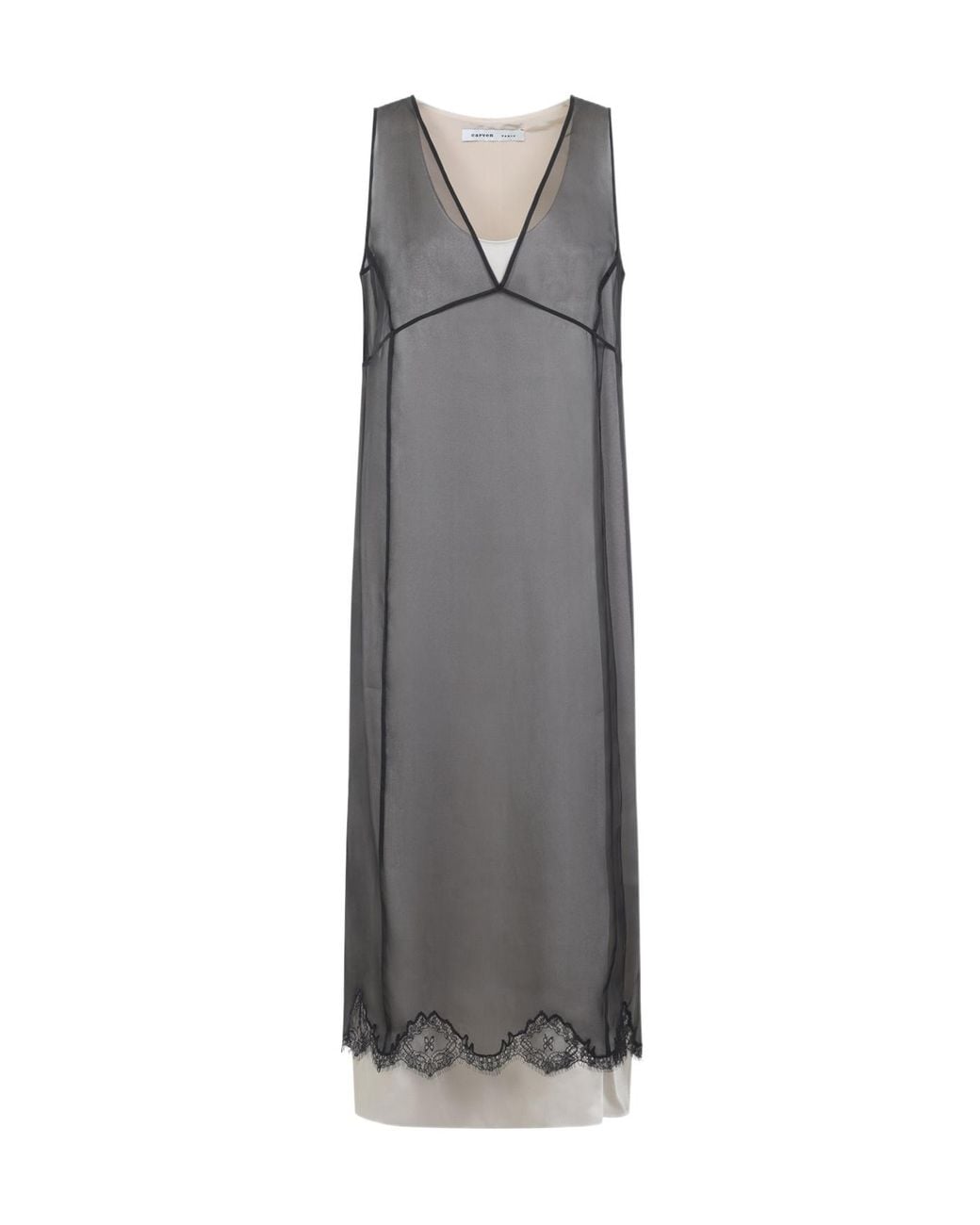 Carven Gray V-Neck Dress