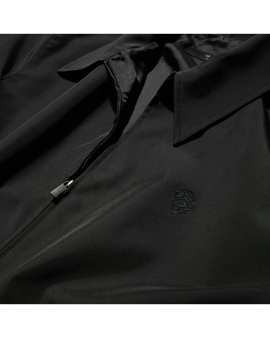 Gucci Black Stretch Polyester Zip Jacket With Embroidery for men