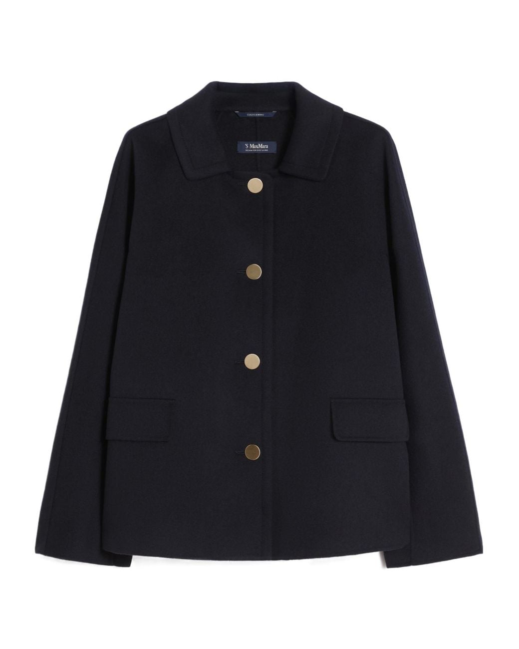 Max Mara Blue 'S Long Sleeved Button-Up Jacket