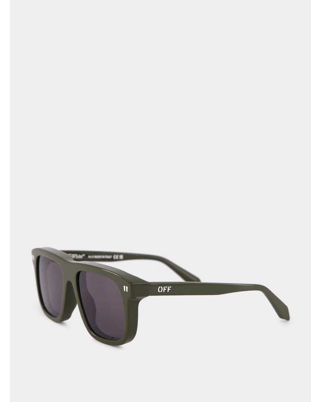 Off-White c/o Virgil Abloh Gray Clearwater Rectangle-Frame Sunglasses for men